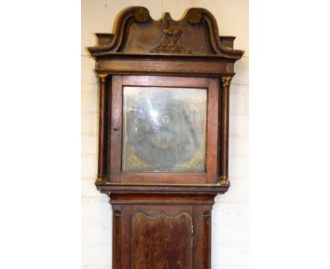 A Georgian oak longcase clock, with four pillar eight day movement, the dial marked for John Fletcher, 214cm long. (AF)