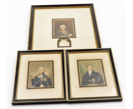 Three Hogarth framed prints, including George Baxters print of the late Duke of Wellington with embossed backstamp and gilt l