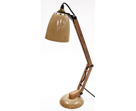 A Terrance Conran habitat desk lamp, possibly 20thC, adjustable, with a beige shade, on plastic arm supports, approx 55cm hig