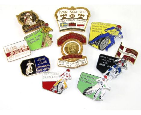 Vintage Speedway enamel badges, individual riders, (11).