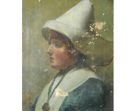 Continental School (19thC). Portrait of a Nun, oil on canvas, 27.5cm x 23cm.