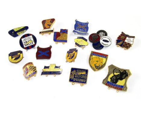 Vintage Speedway enamel badges Oxford Speedway, including 1970 21st Anniversary, (14).
