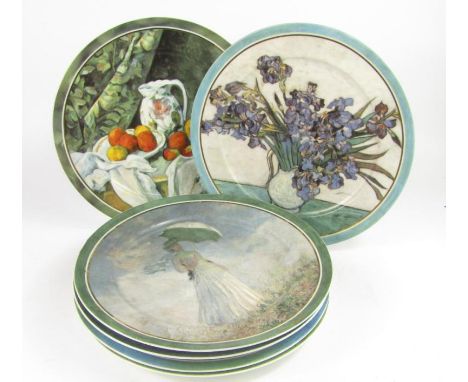 Six Artis Orbis Goebel porcelain plates, limited edition, decorated after Renoir, Gauguin, Klint, Monet, Van Gogh and Cezanne