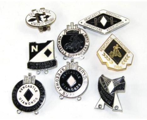 Vintage Speedway enamel badges Newcastle, (8).