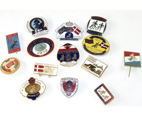Vintage Speedway enamel badges, mixed European and International, (25).