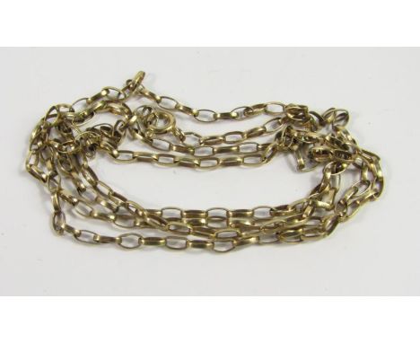 A 9ct gold belcher link neck chain, on a bolt ring clasp, 6.6g.