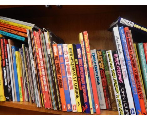 Speedway annuals and yearbooks, late 1960's onwards, (1 shelf).