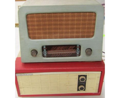 A Fidelity red and grey cased record player, and an Invicta Model 14 radio, (2).