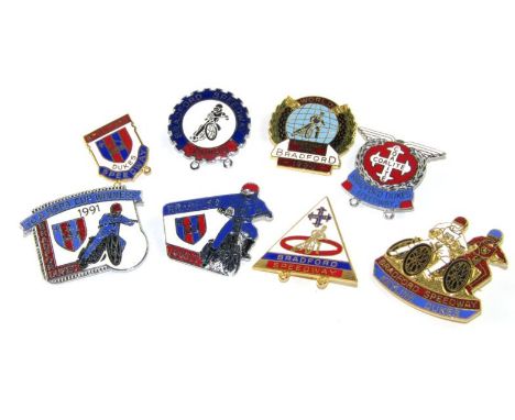 Vintage Speedway enamel badges Bradford Dukes, mainly 1990's, (8).