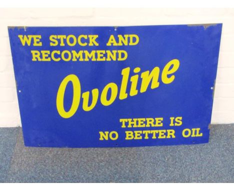 An Ovoline enamel sign, 51cm high x 76cm wide.