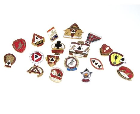 Vintage Speedway enamel badges Belle Vue Aces, with 1970's dates, (18).