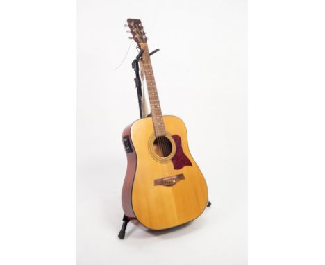 TANGLEWOOD SUNDANCE TW12F ACOUSTIC/ ELECTRIC SIX STRING GUITAR, with stand and 'Westfield' hard case, 