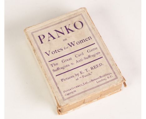 A BOXED SET OF PANKO OR VOTES FOR WOMEN PLAYING CARDS, (2nd Edition with card values) pictured by E.T. Reed of 'Punch', produ