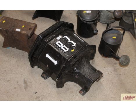 A large cast iron gutter hopper dated for 1831