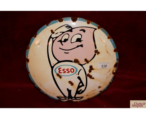 A circular enamel advertising sign for "Esso", 11½" dia. 