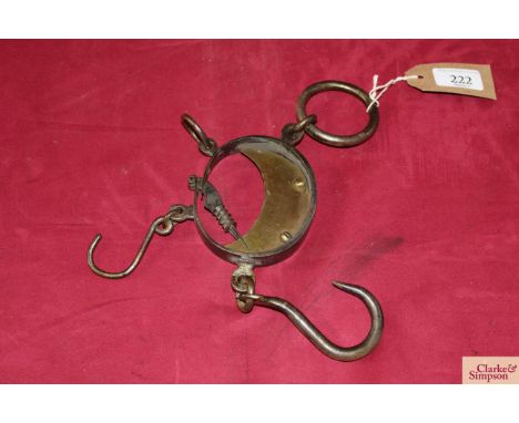 A set of metal and brass Mancur spring balance scales 