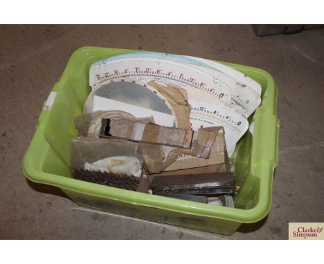 A quantity of various brass, enamel and other shop scaledials etc.
