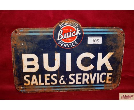 An enamel sign for "Buick"  8½" overall x 12"