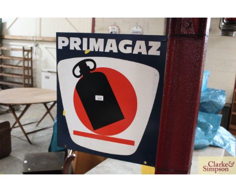 A "Primagaz" double sided enamel advertising sign, 20" x 20½"