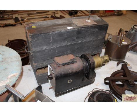 A vintage Magic Lantern, accessories and box 