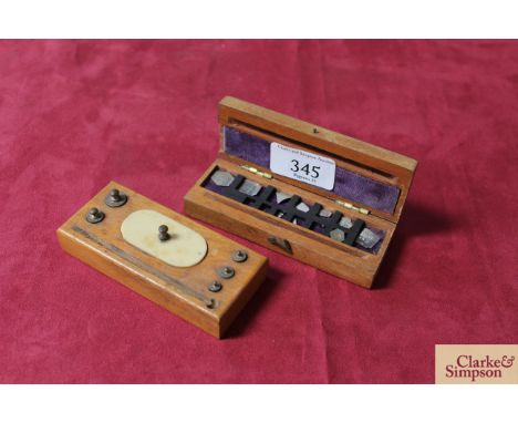 Two sets of chemist scale weights (no tweezers)