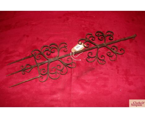 An 18th Century curled wrought iron down hearth toasting fork 