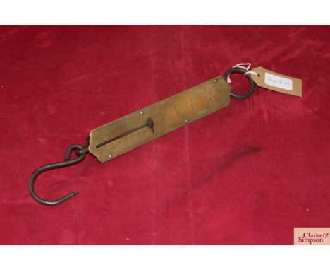A Salters spring balance scales, to weight up to 30lb in 1lb increments