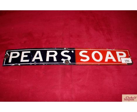 An enamel advertising sign for "Pears Soap", 3" x 18½"