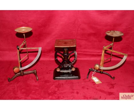 Two sets of vertical scales and a set of Columbus scales