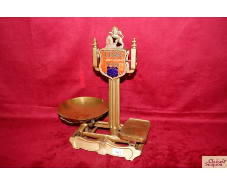 A Herbert &amp; Sons Ltd. of West Smithfield London, Lion Quick Action Scale with brass trays