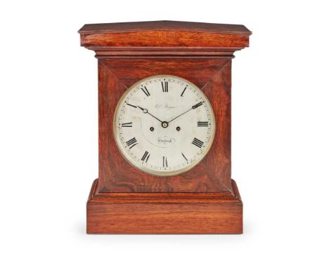 Y SCOTTISH REGENCY ROSEWOOD BRACKET CLOCK, ROBERT BRYSON, EDINBURGH EARLY 19TH CENTURY the signed 8-inch circular silvered di