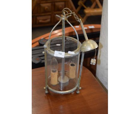 Metal and glass decorative lantern, with 2 bulb fitting