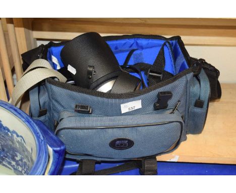 Two camera lenses and carry case to include a Minolta 70-210mm and a Vivitar