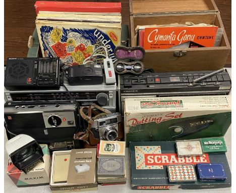 VINTAGE GRAMOPHONE RECORDS & LATER VINYL RECORDS, VARIOUS RADIOS, CAMERAS ETC.Provenance: deceased estate Gwynedd