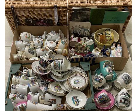 EXTENSIVE COLLECTION OF WELSH LADIES/COSTUME CABINET CHINA, including cups and saucers, figures, jugs, teapots etc. with two 