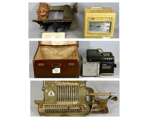 VINTAGE ELECTRONIC & MECHANICAL EQUIPMENT, comprising a Maruzen Time Recorder, 28 (h) x 25 (w) x 18cms (d), French vintage se