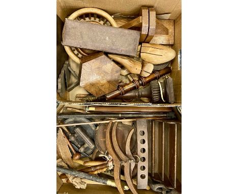 COLLECTION OF VINTAGE & LATER TREEN - SOME ECCLESIASTICAL, within two boxesProvenance: private collection Conwy