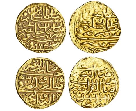 Ottoman, Selim II  (1566-74), AV Sultanis (2), Siruz, Misr, AH974 (A.1324), the first a scarce mint for this ruler, very fine