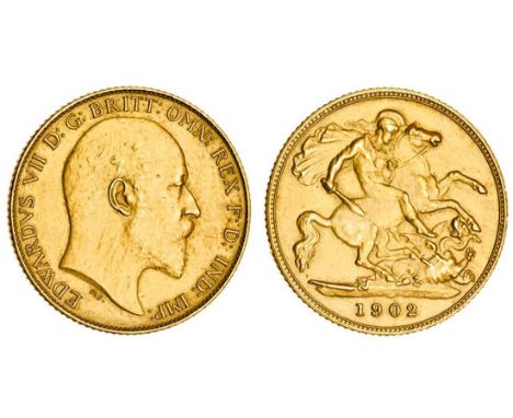 Edward VII (1901-10), matt proof Half-Sovereign, 1902, London, bare head right, rev. St George and dragon, no BP in exergue (