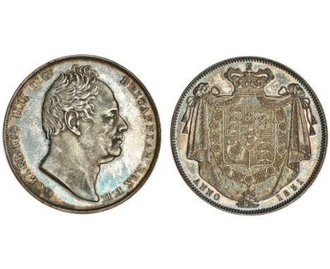 William IV (1830-37), proof Crown, 1831, bare head right, W.W. on truncation, rev. shield on mantle, plain edge, inverted die