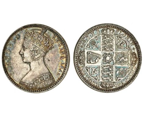 Victoria (1837-1901), 'Godless' Florin, 1849, bust left, W.W. behind bust, rev. crowned shield (ESC 802; S.3890), toned, ligh