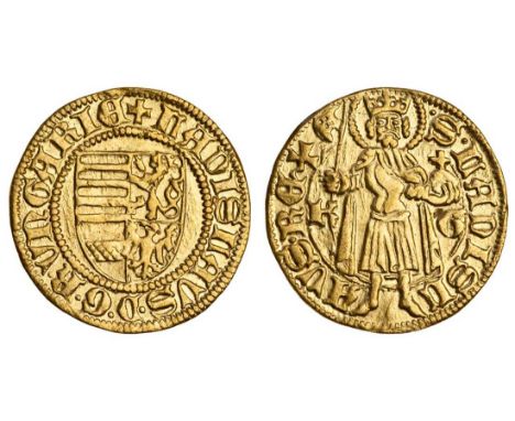 Hungary, Wladislaw V (1453-57), Goldgulden (Ducat or Florin), 3.49, undated, + ladislavs. d.g. r. vngarie, shield, rev. .s. l