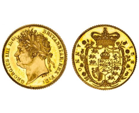 George IV (1820-30), Half-Sovereign, 1821, laureate head left, rev. garnished crowned shield (MCE 482; S.3802), light hairlin