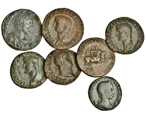 Caligula (AD 37-41), AE As, Rome, 37-38, bare head left, rev. vesta sc, Vesta seated left, holding patera and sceptre (RIC 38