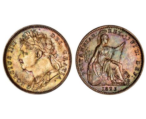 George IV (1820-30), Farthing, 1823, I for 1 in date, laureate and draped bust left, rev. Britannia seated right (P.1413; S.3