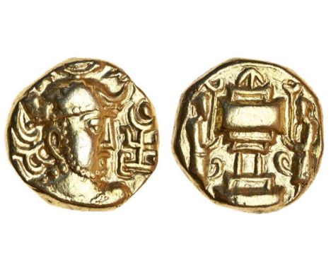 Indo-Sasanian, Sind, anonymous Hunnic chief (c.5th century), AV Dinar, 7.05g, bust right, in style of Sasanian ruler Peroz I,