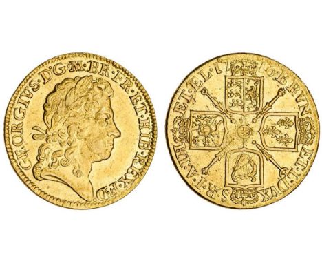 George I (1714-27), Guinea, 1716, fourth laureate head right, tie with loop at one endrev. four crowned shields cruciform, sc