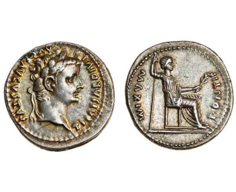 Tiberius(AD 14-37), AR Denarius, (or Tribute Penny), Lugdunum, post AD 16, laureate head right, ti caesar divi avg f avgvstvs