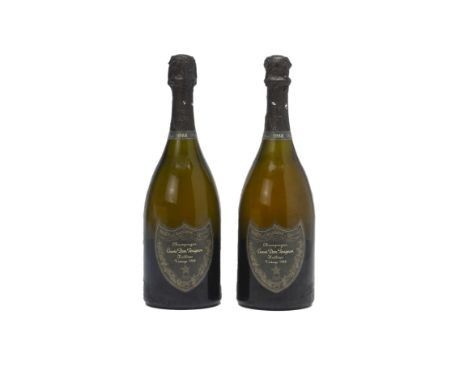 DOM PERIGNON VINTAGE CHAMPAGNE 1988 Two bottles (2 x 750ml)  With wood case to fit three bottles Condition: Some light scuffi