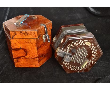An Lachenal &amp; Co concertina in rosewood box.